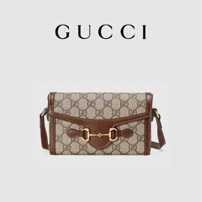 9.5oz GUCCI Horsebit 1955 Mini Çanta Bayan Cüzdanı Bej abanoz