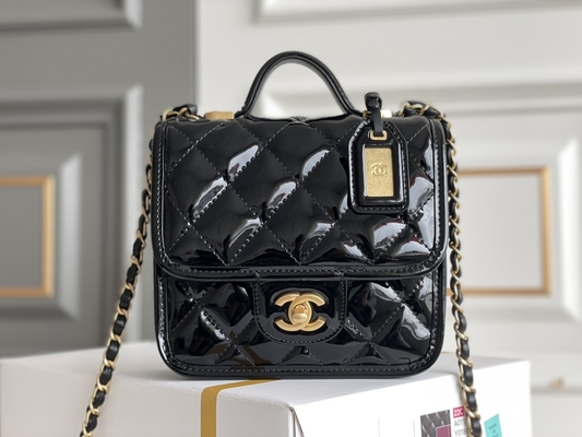 Chanel 22 Mini Tasarımcı Çantalar Damla Kapaklı Siyah Büyü Altın Zincir
