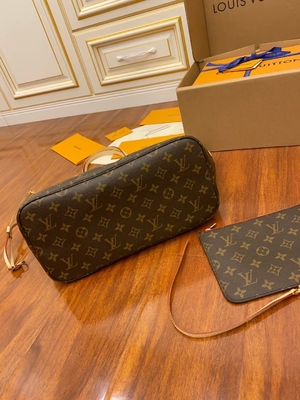Louis Vuitton Tasarımcı Monogram Çanta Pembe Monogram Kanvas Neverfull Mm İtalyan A Sınıfı Deri