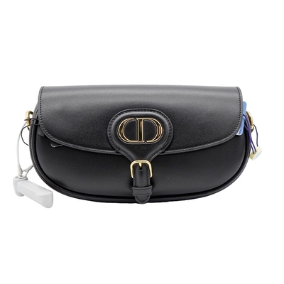 Siyah Dana Derisi Eyer Askılı Çanta Dior Bobby East West Bag Hobo