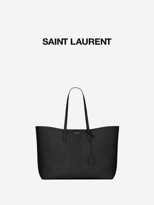 1.4lb Dokulu Deri Markalı Bayan El Çantası Siyah YSL Dana Derisi Çanta Doğu Batı
