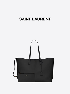 1.4lb Dokulu Deri Markalı Bayan El Çantası Siyah YSL Dana Derisi Çanta Doğu Batı