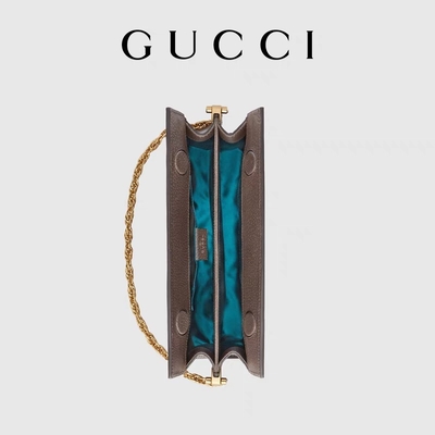 Bej Abanoz GG Ophidia Mini Markalı Omuz Çantası Supreme Canvas Tote