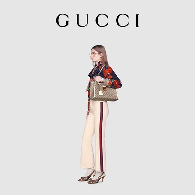 GG Gucci Asma Kilit Omuz Çantası Orta Yüksek Kanvas Özelleştirilmiş
