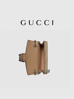 Küçük GUCCI Dionysus Süslenmiş Markalı Bayan El Çantası Kaplı Kanvas Süet