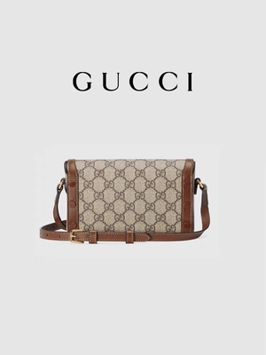 9.5oz GUCCI Horsebit 1955 Mini Çanta Bayan Cüzdanı Bej abanoz