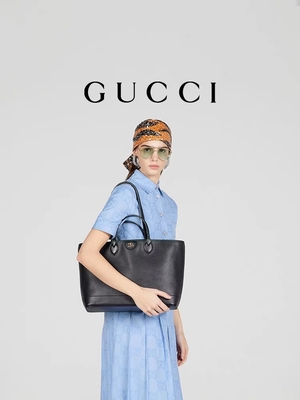 GUCCI Ophidia Marka Omuz Çantası Küçük Orta Tane Deri Siyah