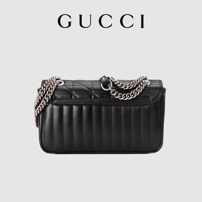 GUCCI GG Marka Messenger Çanta Marmont Omuz Çantası Küçük Kapitone Deri