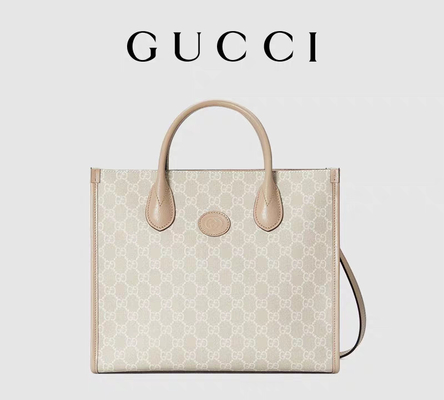 Küçük Yüce Gucci Kanvas Omuz Çantası Tote Kilitli G