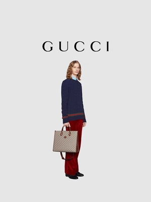 Panelli GG Supreme Print Gucci Kanvas El Çantası Omuz Çantası, Birbirine Geçmeli G