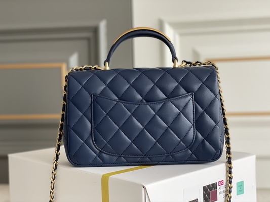 Havyar Chanel Mini Dikdörtgen Havyar 2020 Damarlı Kuzu Derisi ve Altın Rengi Metal