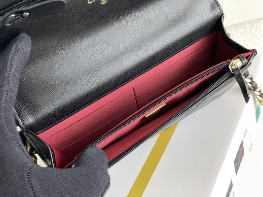 Kuzu Derisi Altın Preloved Markalı Çanta Chanel 19 Flap Çanta Mini OEM