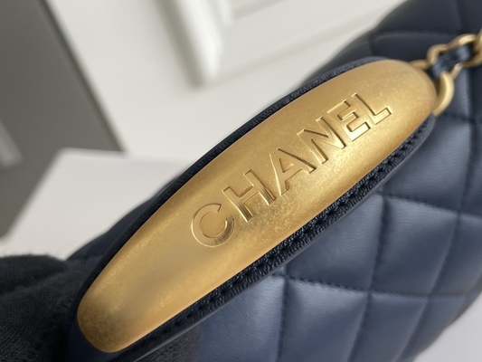 Küçük Chanel Marka Bayan El Çantası Havyar Tanecikli Dana Derisi &amp; Altın Tonu Metal
