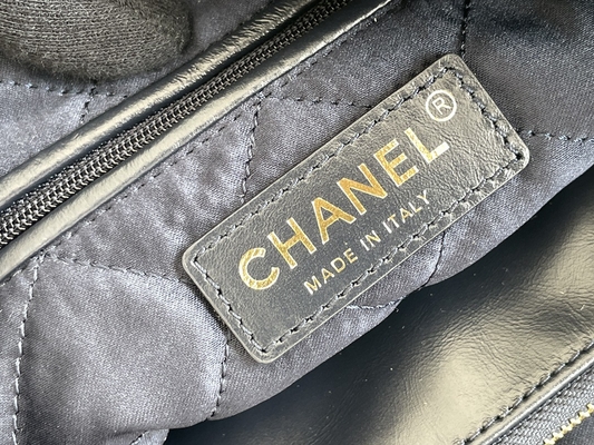 22S Dana Derisi Lacivert Chanel 22 &quot;Çöp Torbası&quot; Küçük El Çantası ODM