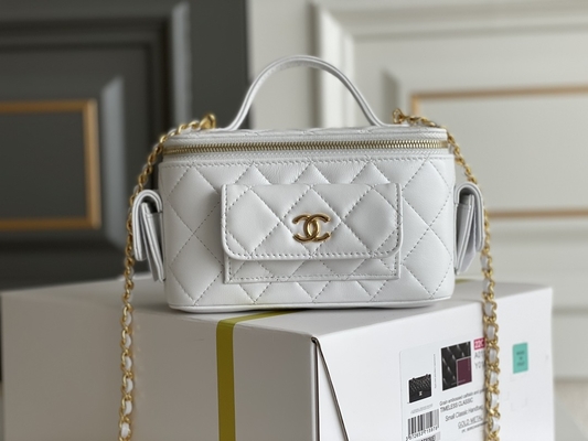 Kuzu Derisi Özel Markalı Çantalar Chanel 22K Vanity Case Çok Cepli