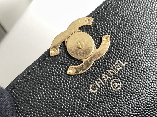 Classic Gold Double C Grain Deri Chanel 2'li Çanta AP3020