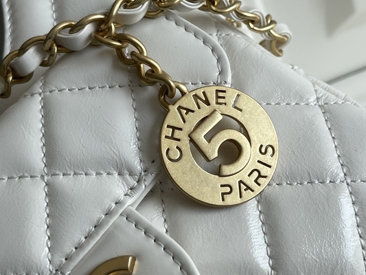 Klasik Beyaz Dana Derisi Preloved Markalı Çanta Zinciri Chanel 2023 Cruise Çantaları