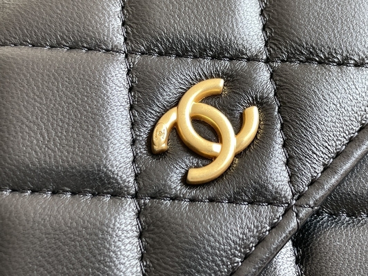 Siyah Mini Coco Chanel WOC Zincirli Clutch Çanta Cüzdan CF20