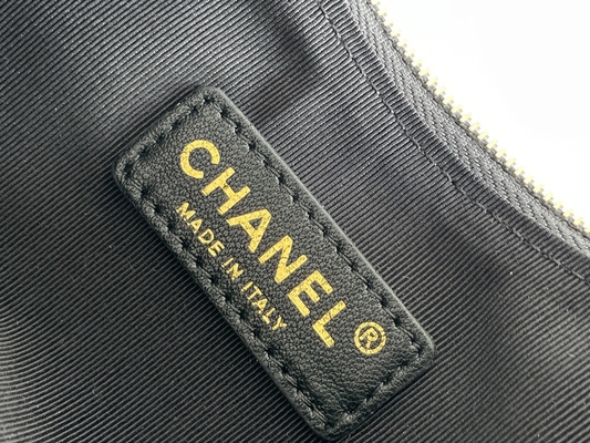 Siyah Zincirli Mini Askılı Çanta Markalı Chanel Hobo Çanta Dana Derisi Deri