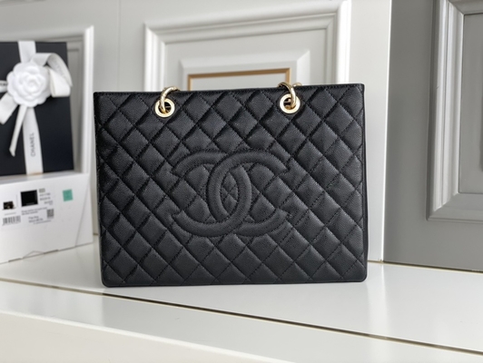 Büyük Chanel Lychee Deri Havyar Büyük Alışveriş Çantası GST Çantası