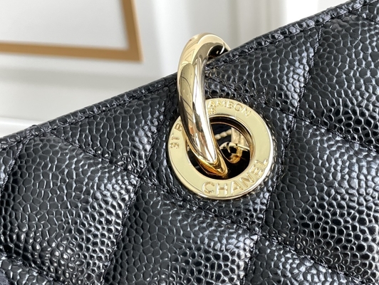 Büyük Chanel Lychee Deri Havyar Büyük Alışveriş Çantası GST Çantası