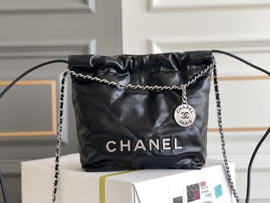 Chanel Marka Bayan El Çantası 22B MINI 22S Dana Derisi Pembe Beyaz Siyah Sarı