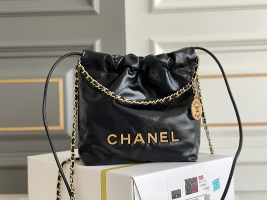 Chanel Marka Bayan El Çantası 22B MINI 22S Dana Derisi Pembe Beyaz Siyah Sarı