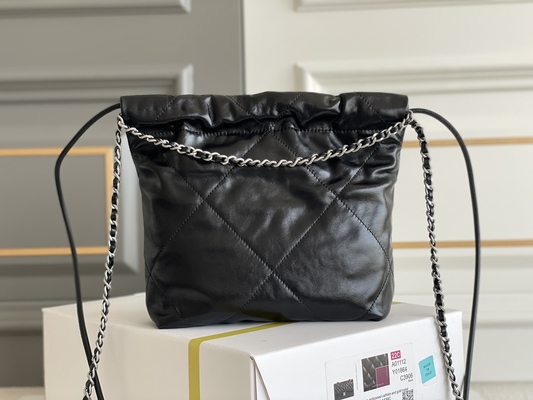 Chanel Marka Bayan El Çantası 22B MINI 22S Dana Derisi Pembe Beyaz Siyah Sarı