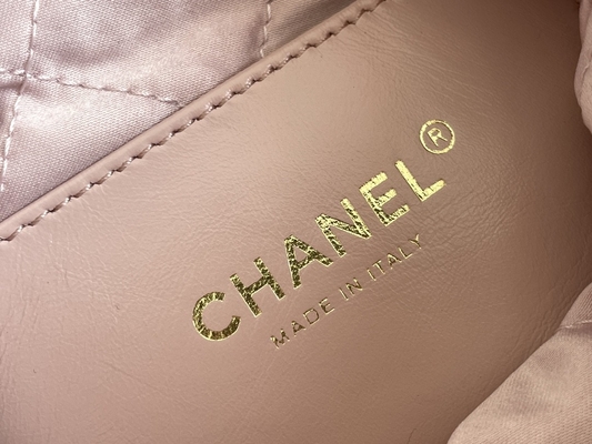 Chanel Marka Bayan El Çantası 22B MINI 22S Dana Derisi Pembe Beyaz Siyah Sarı