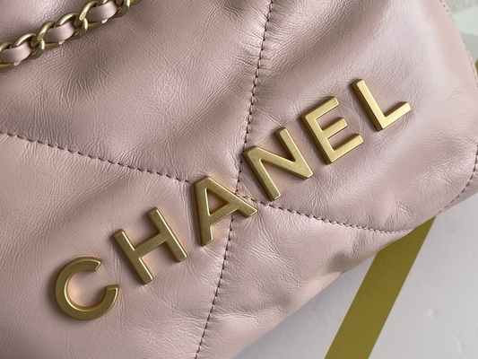 Chanel Marka Bayan El Çantası 22B MINI 22S Dana Derisi Pembe Beyaz Siyah Sarı