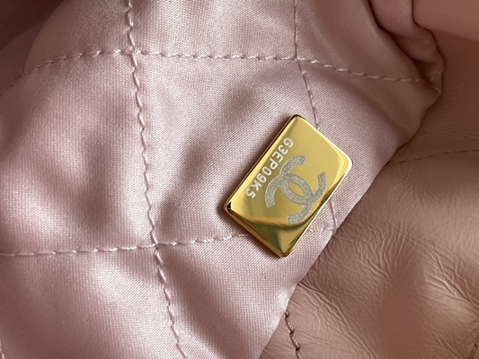 Chanel Marka Bayan El Çantası 22B MINI 22S Dana Derisi Pembe Beyaz Siyah Sarı