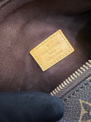 Kahverengi Presbiyopik Kanvas Louis Vuitton LV Yan Gövde Monogram PM Çanta Bavul