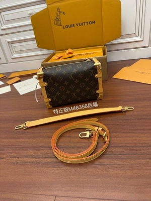 Kahverengi Presbiyopik Kanvas Louis Vuitton LV Yan Gövde Monogram PM Çanta Bavul