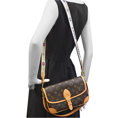 Jakarlı Mini Tek Askılı Çanta Markalı Klasik Diane LV Çanta Monogram Kanvas