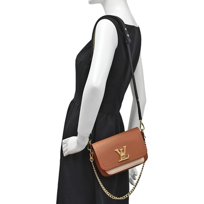 Damarlı Dana Derisi Tasarımcı Monogram Çanta LV Lockme Tender Bag Kahverengi