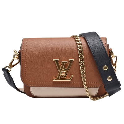 Damarlı Dana Derisi Tasarımcı Monogram Çanta LV Lockme Tender Bag Kahverengi