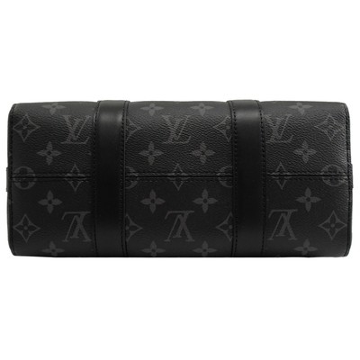 Klasik Monogram Eclipse LV CITY KEEPALL Çanta Jakarlı Kanvas Crossbody Boston Çantası