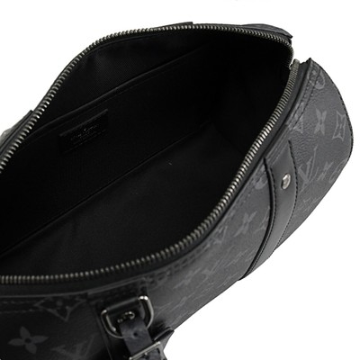 Klasik Monogram Eclipse LV CITY KEEPALL Çanta Jakarlı Kanvas Crossbody Boston Çantası
