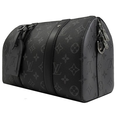 Klasik Monogram Eclipse LV CITY KEEPALL Çanta Jakarlı Kanvas Crossbody Boston Çantası