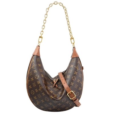 LV Tasarımcı Monogram Çanta Presbiyopik Yarım Ay Dana Derisi Tote Çanta