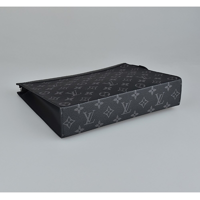 Monogram Eclipse Markalı Erkek Çanta Pochette Louis Vuitton Voyage Pouch Canvas Trim
