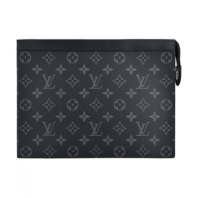 Monogram Eclipse Markalı Erkek Çanta Pochette Louis Vuitton Voyage Pouch Canvas Trim