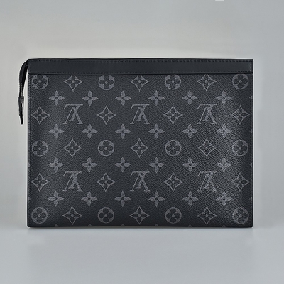 Monogram Eclipse Markalı Erkek Çanta Pochette Louis Vuitton Voyage Pouch Canvas Trim