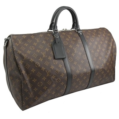 Macassar Kaplamalı Kanvas LV Keepall BandoulièRe 55 Louis Vuitton M56714