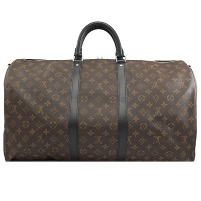 Macassar Kaplamalı Kanvas LV Keepall BandoulièRe 55 Louis Vuitton M56714