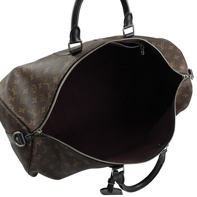 Macassar Kaplamalı Kanvas LV Keepall BandoulièRe 55 Louis Vuitton M56714