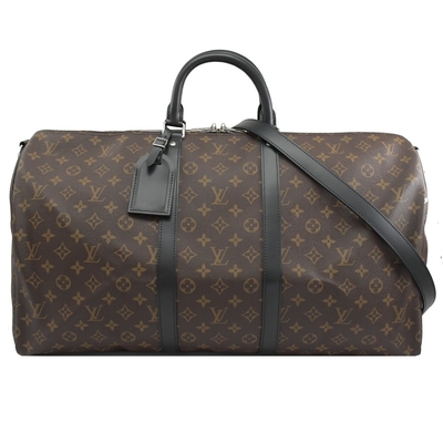 Macassar Kaplamalı Kanvas LV Keepall BandoulièRe 55 Louis Vuitton M56714