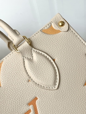 Krem Safran Dev Monogram OnTheGo MM Louis Vuitton IPad Mini için Messenger Çanta