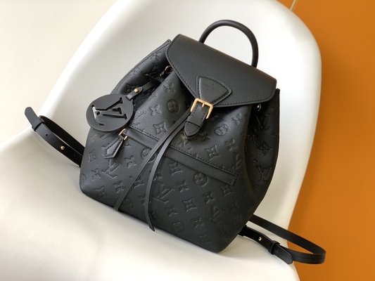 LV Tasarımcı Marka Sırt Çantası Louis Vuitton Monogram Montsouris Sırt Çantası Pembe Siyah