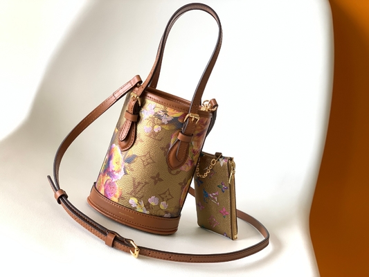 Metalik Çiçek Louis Vuitton Neverfull Kova Çanta M81724